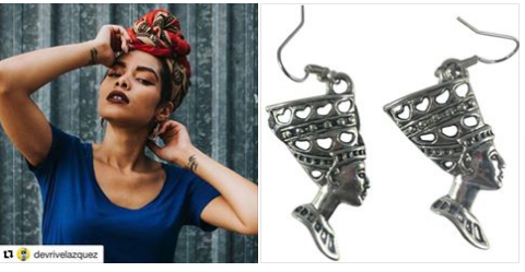Queen Devri Velazquez - Nefertiti earrings