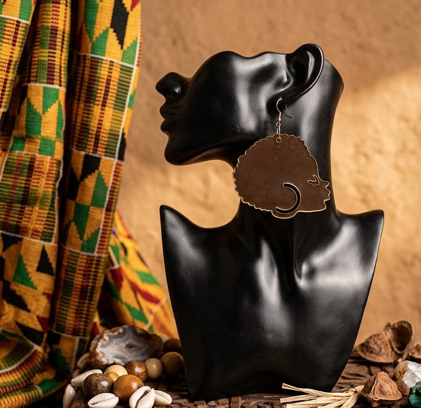 Ayanna African Afro Shape Acrylic Earrings | Ethnic Earring Natural hair afro shaped twa afrocentric earrings ear ring african shaped map accessory accessories jewelry fashion