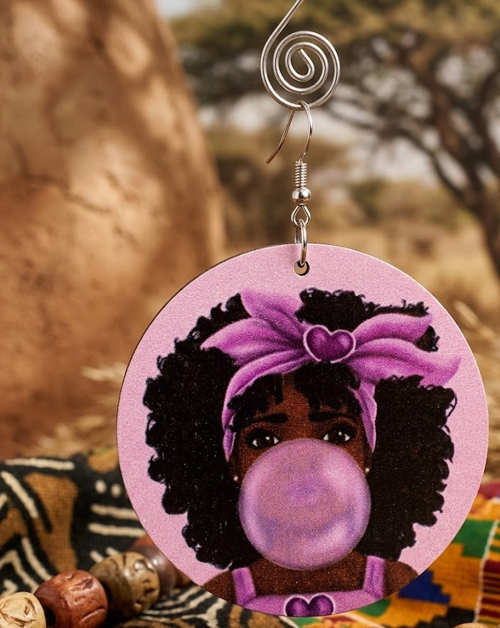 Leikeli - Chew Pon Ya Bubble Gum Earrings - Pink blowing bubbles jewelry