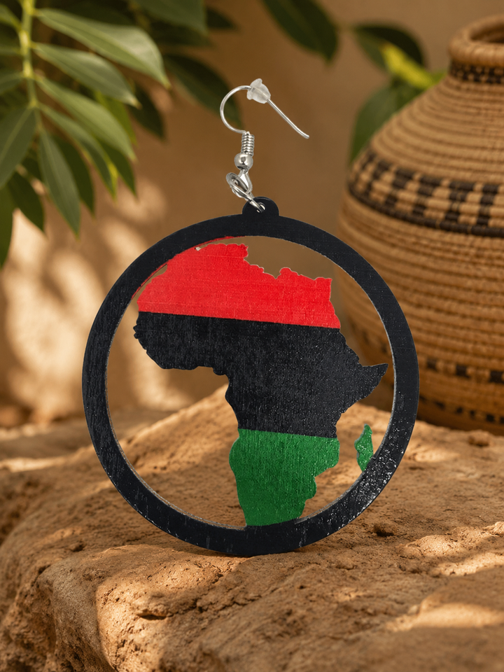 pan African flag earrings red black green jewelry natural hair accessories ear rings ring earring afrocentric accessory african american