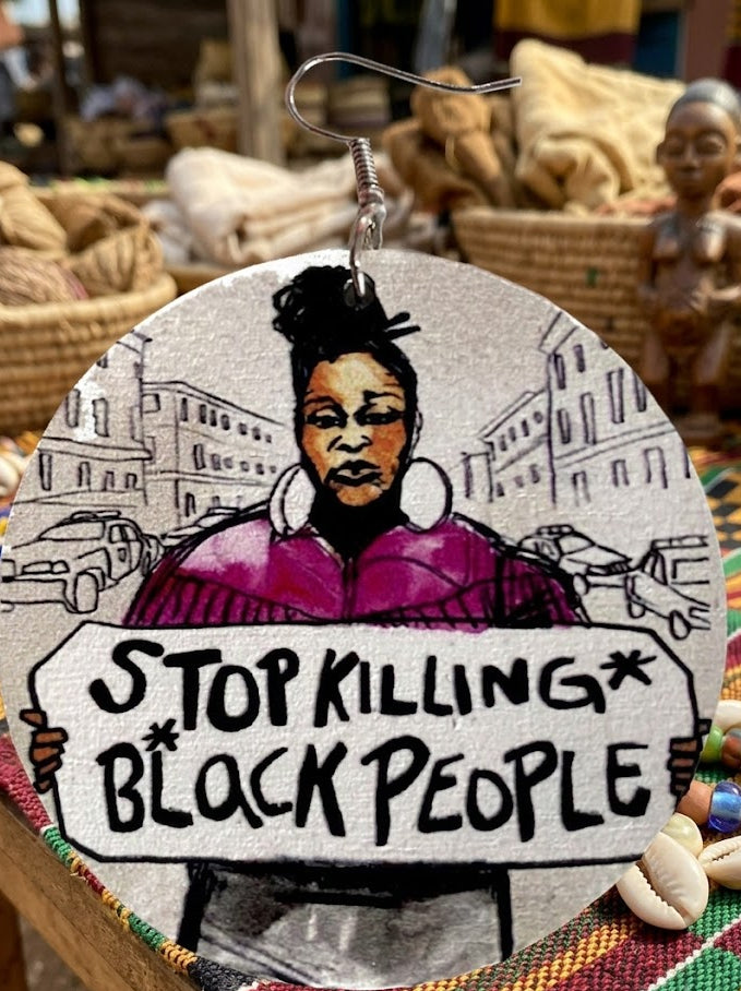 Stop killing black people earrings