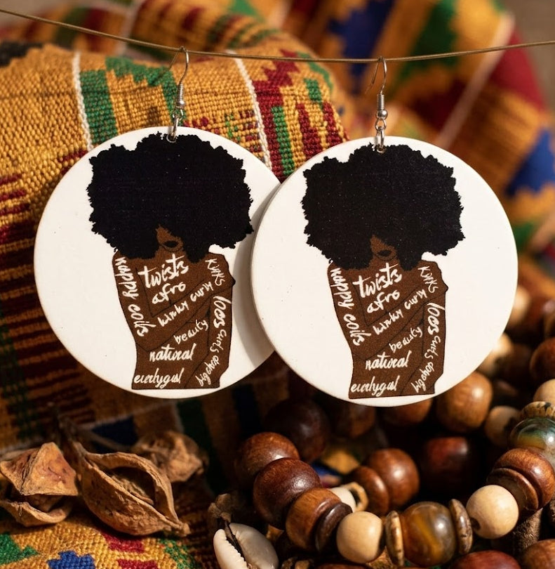 unapollogetically me earrings | natural hair jewelry | afrocentric accessories | fashion | twist | afro | twa | coils | twist out | nappy coils | locs | dreadlocks | dread locs | natural beauty