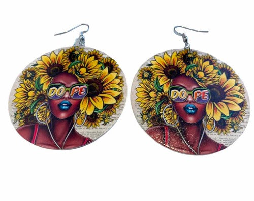 flower power natural hair earrings afrocentric jewelry natural hair accessories black girl magic jewelry urban jewellery gift idea cheap cute affordable kwanzaa christmas birthday outfit accessory
