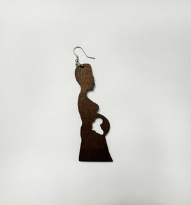 tri color brown black natural mother africa earrings | africa earrings | africa shaped earrings | map of africa earrings | natural hair earrings | afrocentric earrings | afrocentric fashion | afrocentric clothing | afrocentric accessories | afrocentric jewelry