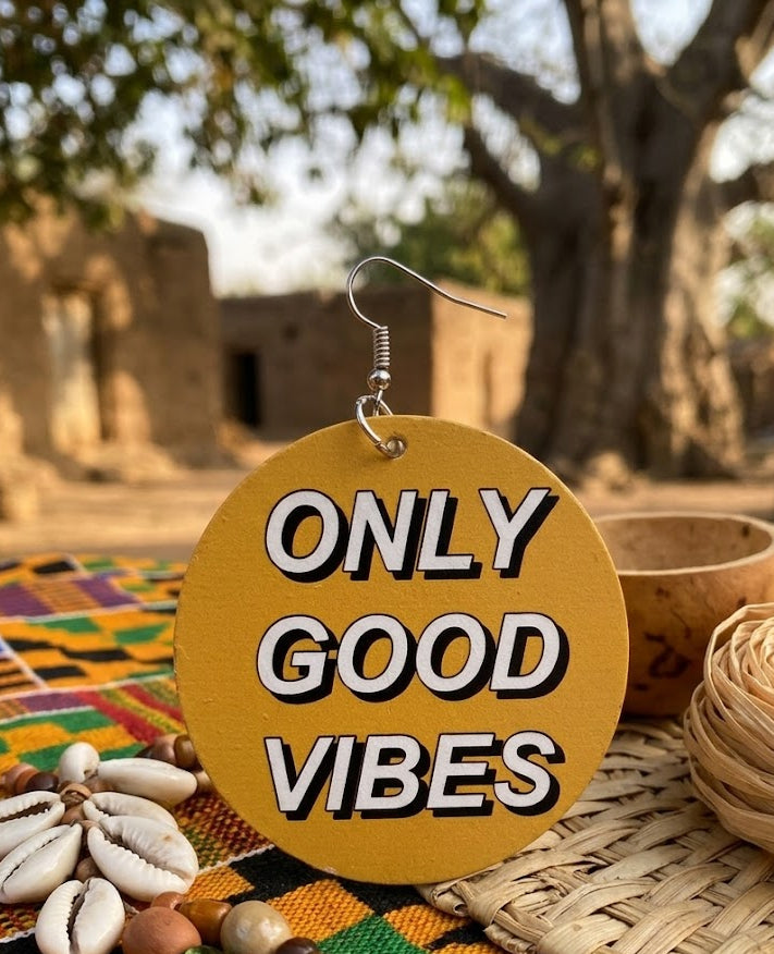 No bad vibes / only good vibes earrings | Natural Hair Jewelry | Afrocentric Accessories