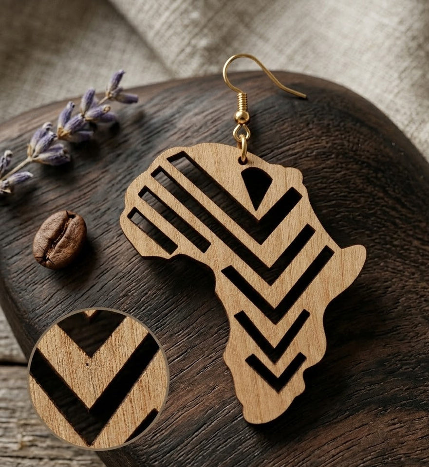 striped map of africa earrings, africa shaped earrings, map of africa earrings, african earrings, wooden earrings, urban earrings, unique earrings, african american earrings, continent of africa, earrings, jewelry, accessories, fashion, outfit, idea, afrocentric
