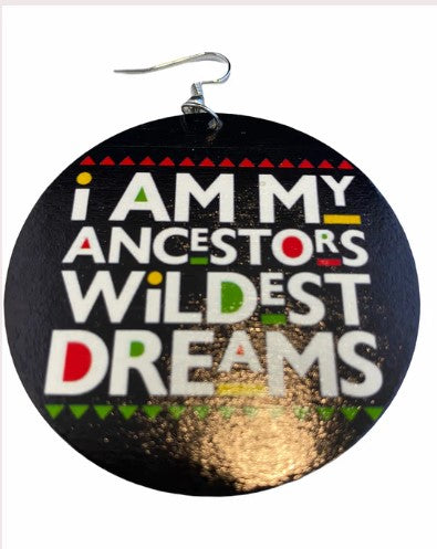i am my ancestors wildest dreams earrings natural hair earring wood black girls short afrocentric accessories jewellery jewelry cool afro pick map continent wholesale black magic owned minority women woman ladies lady cheap unique cute different american traditional wooden beyonce ankh africhic afrochic