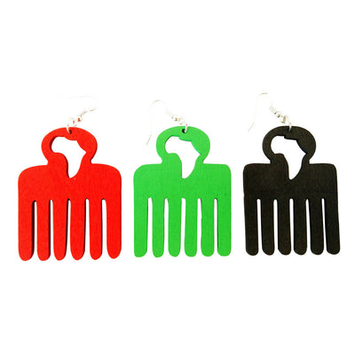 Afro pick earrings | Africa earrings | Afro pic earrings | afrocentric earrings | natural hair earrings