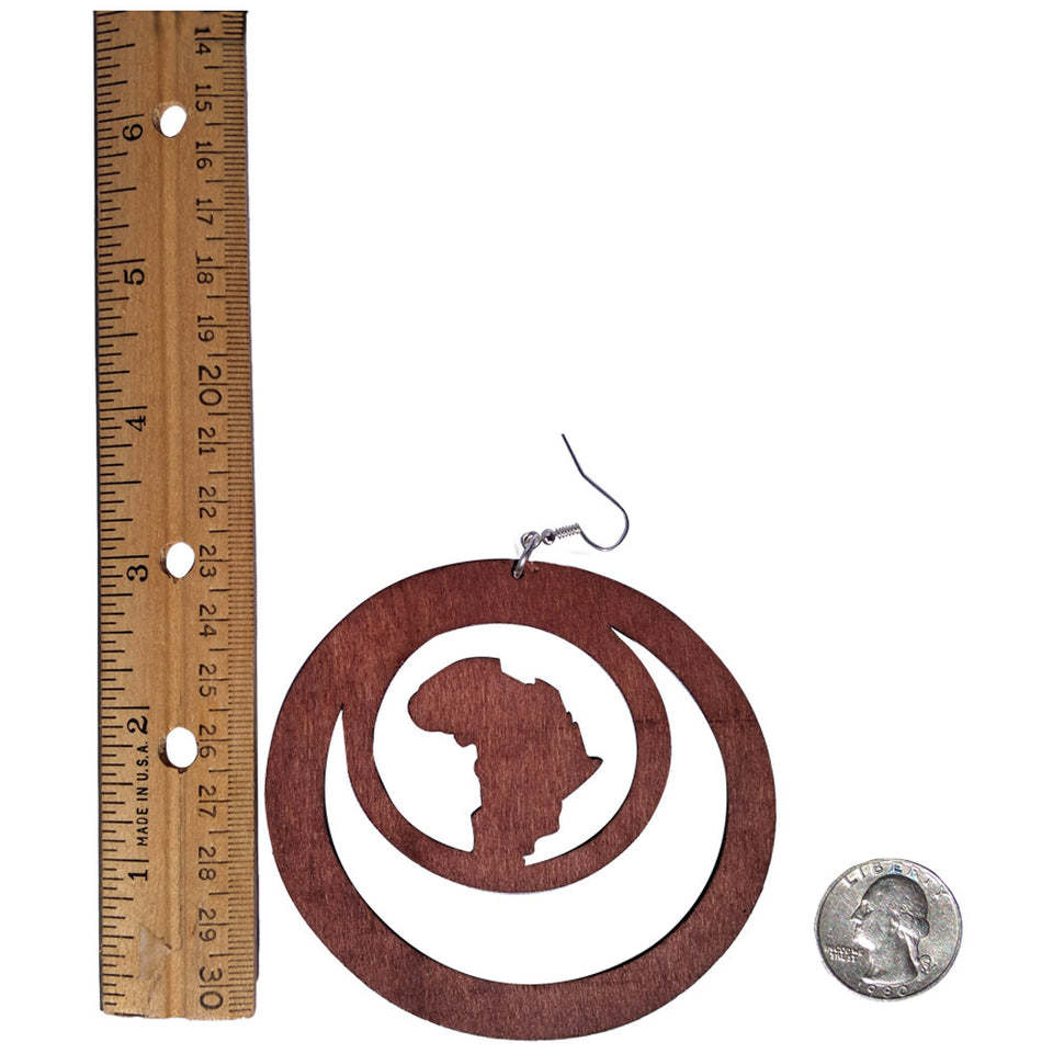 africa within earrings | natural hair earrings | afrocentric earrings | africa shaped earrings | wooden earrings | african jewelry | afrocentric jewelry | afrocentric fashion | afrocentric clothing | afrocentric accessories