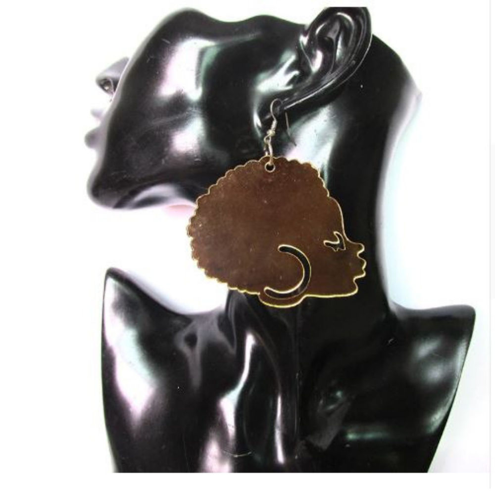 Ayanna African Afro Shape Acrylic Earrings | Ethnic Earring Natural hair afro shaped twa afrocentric earrings ear ring african shaped map accessory accessories jewelry fashion