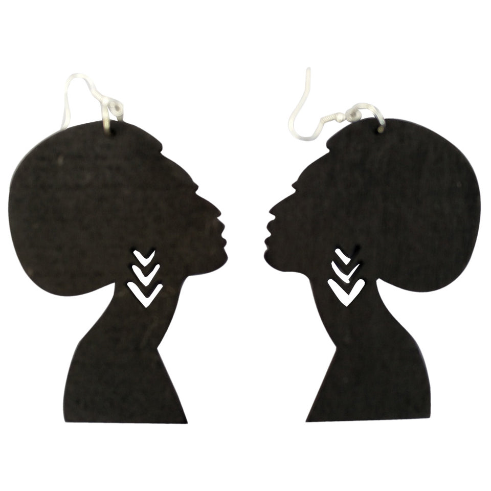 Afro earrings | Afrocentric earrings | natural hair earrings | afrocentric fashion | afrocentric jewelry |  wooden earrings | big black earrings | afro earrings for sale