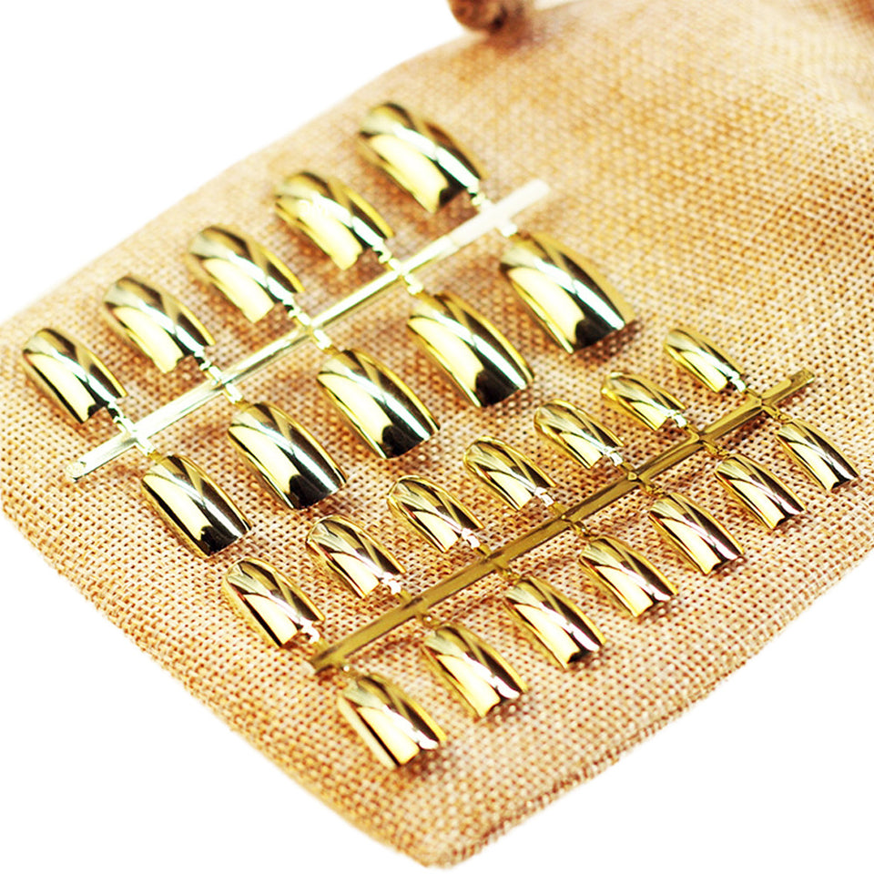 gold nails; acrylic nails; metallic nails; metallic false nails; metallic fake nails; gold metallic nails; fake nails; press on nails; mirror nails; artificial nails; glue on nails; 