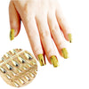 gold nails; acrylic nails; metallic nails; metallic false nails; metallic fake nails; gold metallic nails; fake nails; press on nails; mirror nails; artificial nails; glue on nails; 