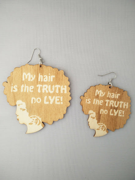 my hair is the truth no lye earrings | natural hair earrings | afrocentric earrings