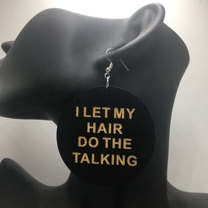 'I Let My Hair Do The Talking' Earrings | Afrocentric Earrings | Natural Hair Earrings | Afrocentric Jewelry afrocentric fashion  afro twa earrings ear ring african fashion natural afro punk jewelry fashion accessories dope