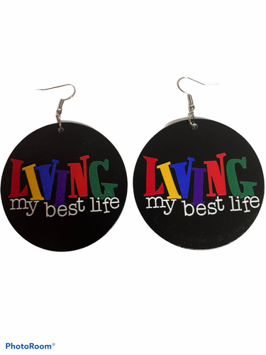 Living my best life earrings | natural hair jewelry | afrocentric accessories