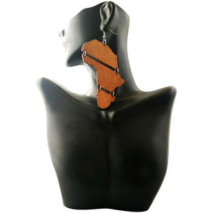 melanated africa shaped earrings map african american wooden accessories afrocentric ear rings natural hair jewelry fashion outfit gift idea clothing