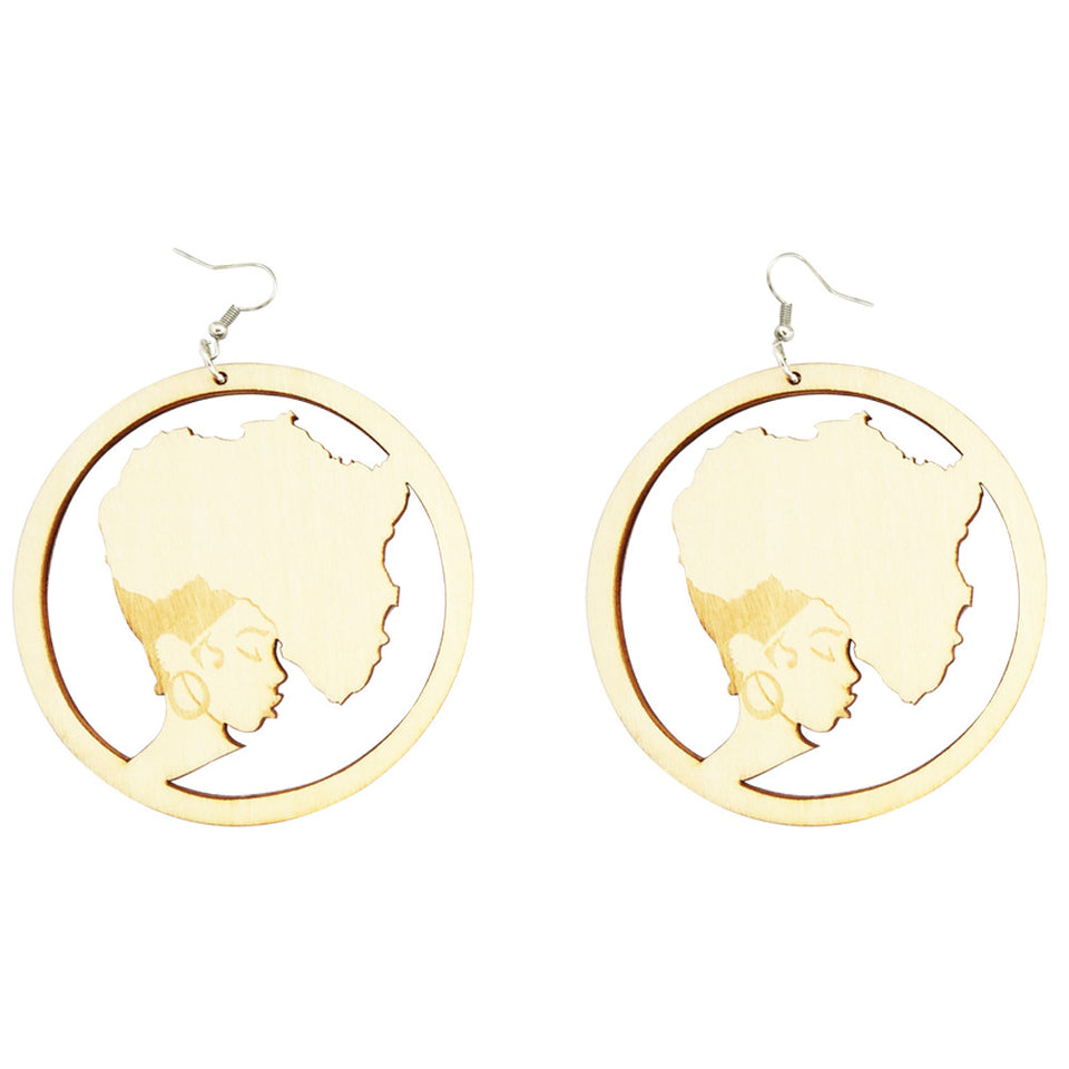 Afro earrings | Afrocentric earrings | natural hair earrings | afrocentric fashion | afrocentric jewelry |  wooden earrings | big black earrings | afro earrings for sale