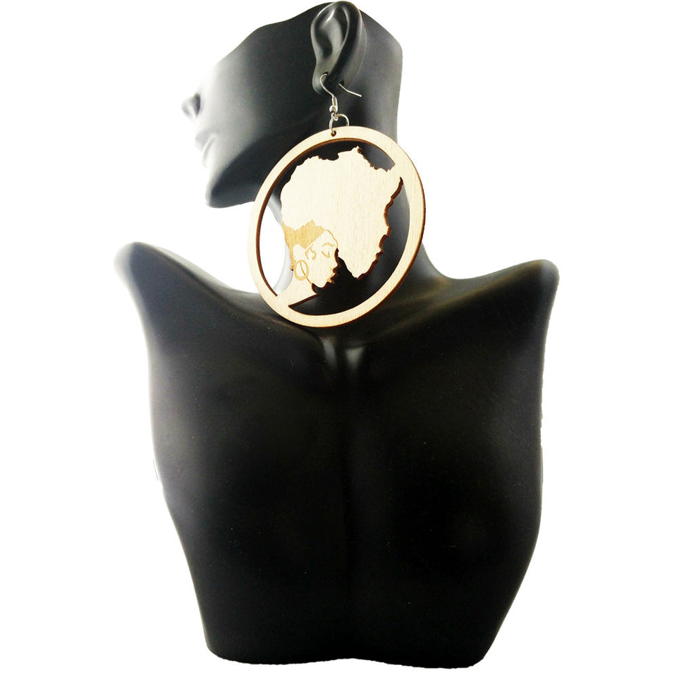 Afro earrings | Afrocentric earrings | natural hair earrings | afrocentric fashion | afrocentric jewelry |  wooden earrings | big black earrings | afro earrings for sale