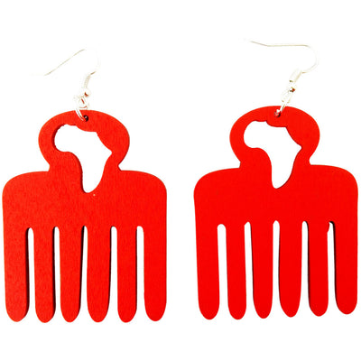Afro pick earrings | Africa earrings | Afro pic earrings | afrocentric earrings | natural hair earrings