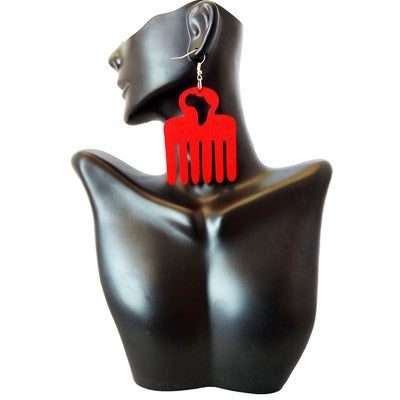 Afro pick earrings | Africa earrings | Afro pic earrings | afrocentric earrings | natural hair earrings