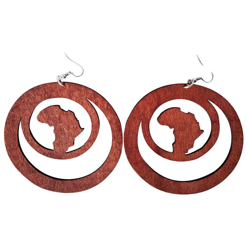 africa within earrings | natural hair earrings | afrocentric earrings | africa shaped earrings | wooden earrings | african jewelry | afrocentric jewelry | afrocentric fashion | afrocentric clothing | afrocentric accessories