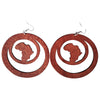 africa within earrings | natural hair earrings | afrocentric earrings | africa shaped earrings | wooden earrings | african jewelry | afrocentric jewelry | afrocentric fashion | afrocentric clothing | afrocentric accessories