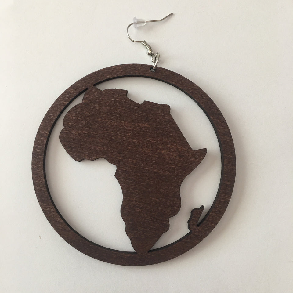 brown hoop Africa  shaped earrings | Afrocentric earrings | natural hair earrings | afrocentric jewelry | african earrings | africa shaped earrings | african jewelry | african earrings jewelry | african hoop earrings 