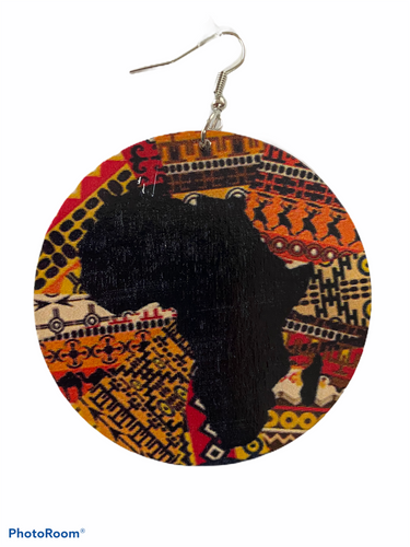 map of africa shaped earrings afrocentric jewelry accessories fashion outfit idea clothing cheap cute affordable unique different pro black kente print ear candy jewellery