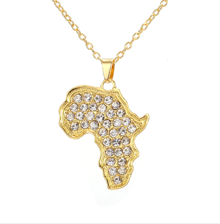 Africa Necklace - Gold, Silver or Rhinestone | Africa shaped Jewelry & Accessories