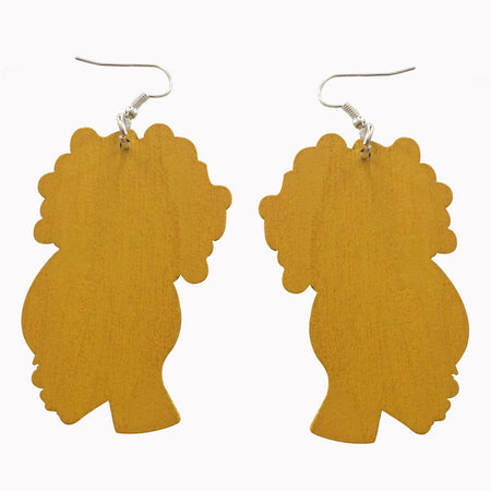 yellow afro puff earrings | natural hair earrings | afrocentric earrings | afrocentric jewelry | afrocentric fashion | african earrings | afro puff