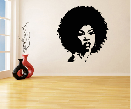 afro vinyl wall decal home decor natural hair afrocentric african american room apartment home house living furniture design idea
