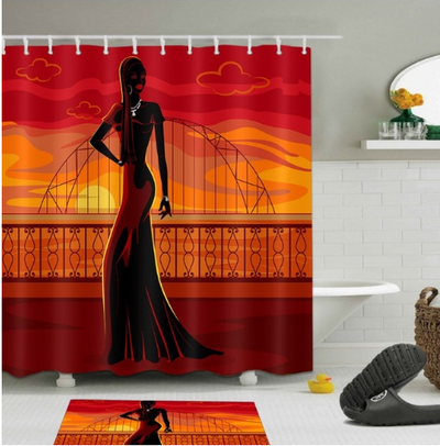 afrocentric shower curtain curtains pop African american theme themed natural hair hip hop home decor bathroom unique urban bath tub decoration idea design