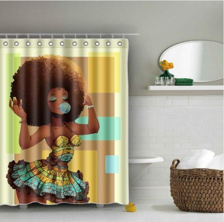 afrocentric home decor African american bathroom shower curtain decoration design idea
