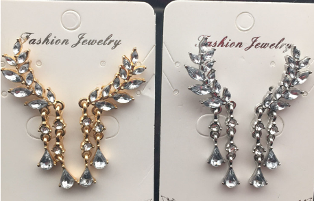 angel wing rhinestone earrings ear rings cubic zirconia cz fake jewelry accessories accessory fashion wedding prom quinceaneara quince sweet 16 15 birthday gift idea present christmas anniversary
