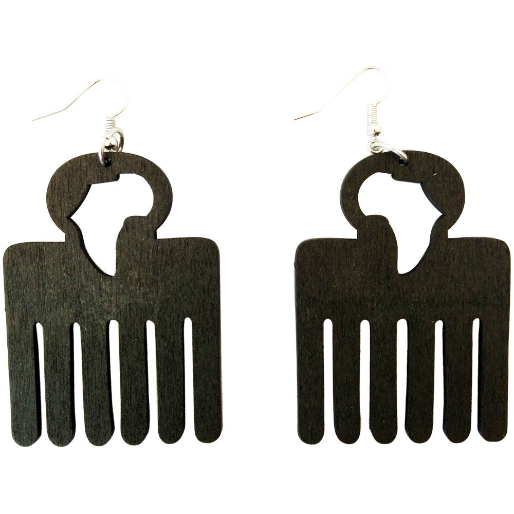 Afro pick earrings | Africa earrings | Afro pic earrings | afrocentric earrings | natural hair earrings