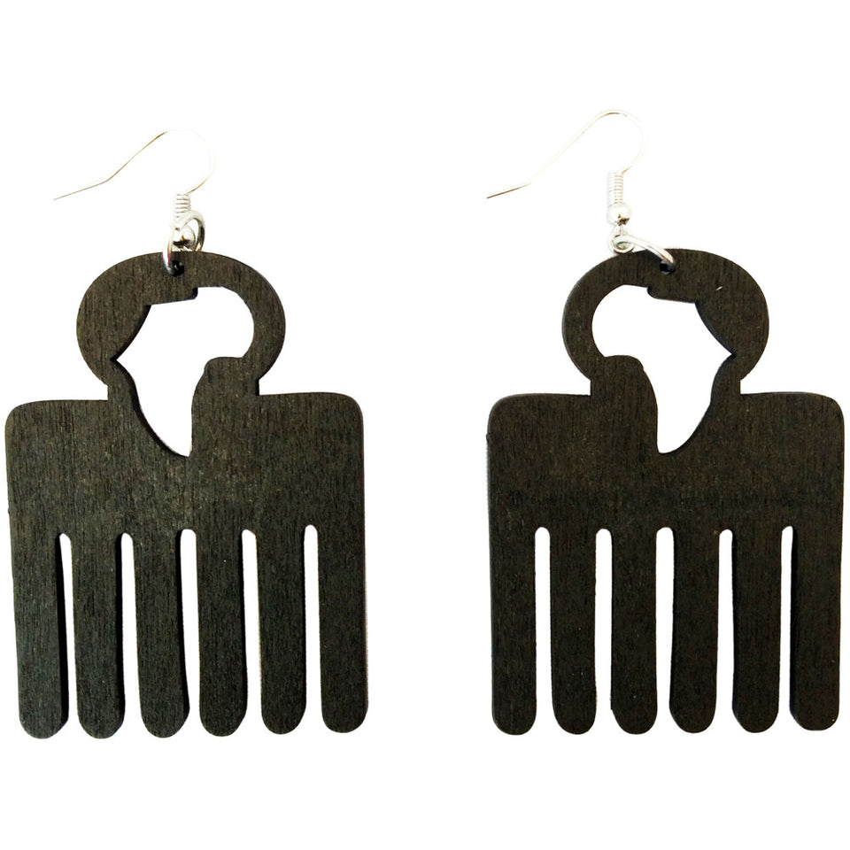 Afro pick earrings | Africa earrings | Afro pic earrings | afrocentric earrings | natural hair earrings