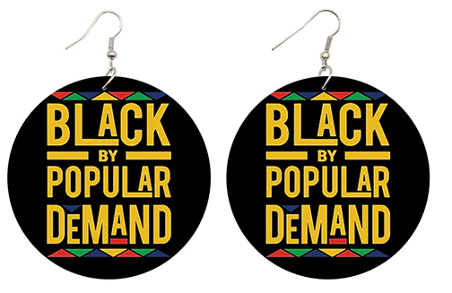 black by popular demand earrings afrocentric accessories natural hair jewelry jewellery gift idea african american urban unique pro black