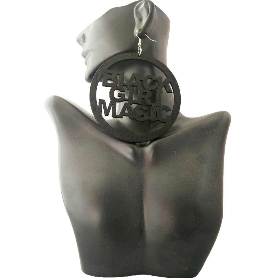 black girl magic earrings; black girl magic; afrocentric earrings; natural hair earrings; african american earrings; afro earrings; twa earrings; afrocentric fashion; afrocentric accessories; 