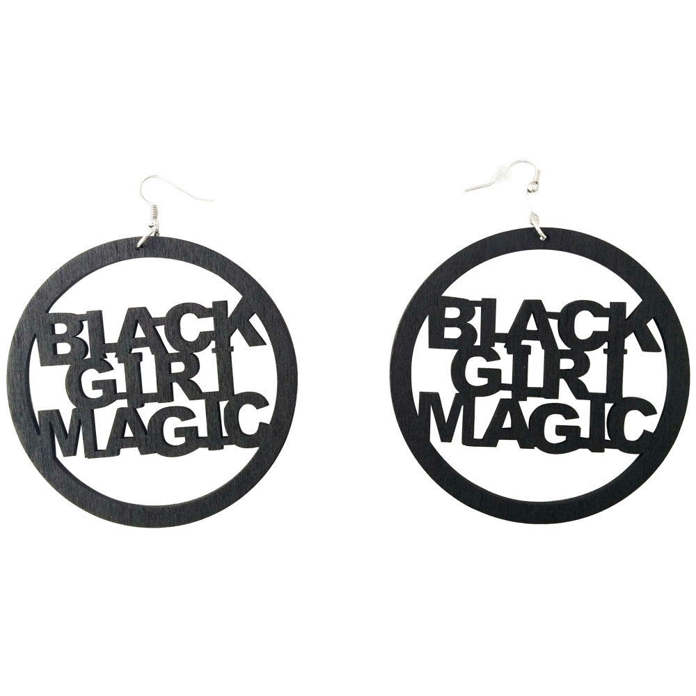 black girl magic earrings; black girl magic; afrocentric earrings; natural hair earrings; african american earrings; afro earrings; twa earrings; afrocentric fashion; afrocentric accessories; 
