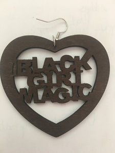 black girl magic earrings natural hair jewelry afrocentric accessories jewellery tutorial fashion outfit idea accessory african american urban unique heart wooden shaped ethnic