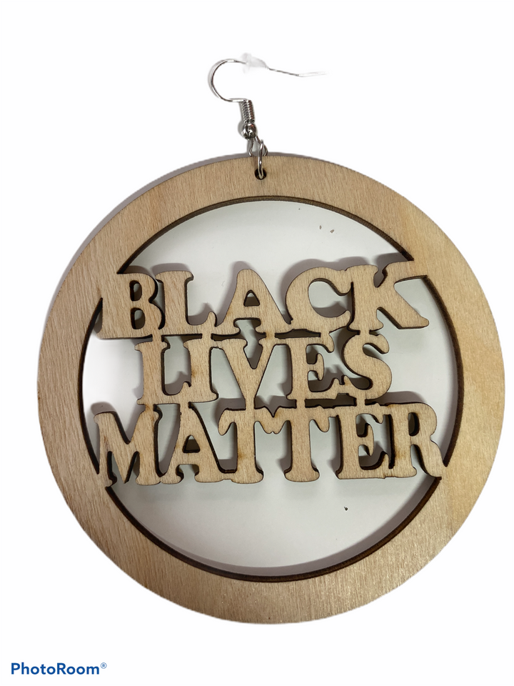 black lives matter earrings afrocentric jewelry pro black accessories african american ear candy jewellery accessory fashion idea cheap cute unique different minority owned woman round hoop wooden