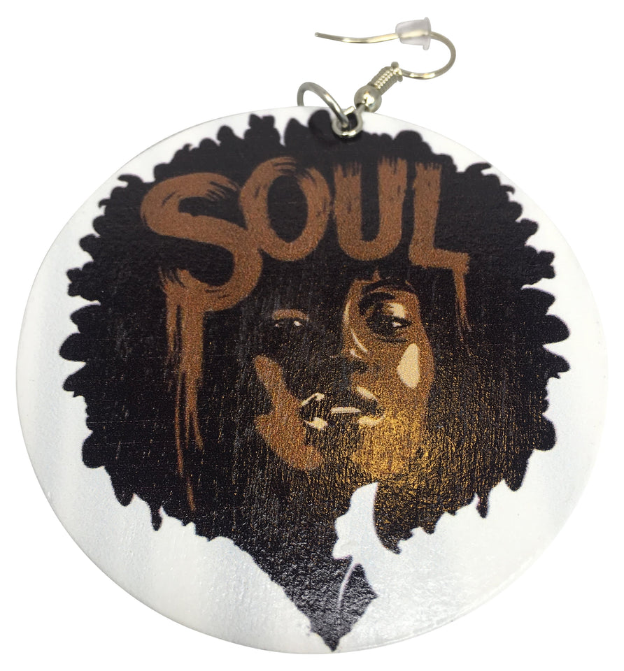 chocolate soul earrings natural hair accessories twa afro jewelry afrocentric accessory jewellery cheap cute affordable wooden light weight gift idea