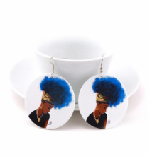 colorfro | natural hair | natural hair earrings | afrocentric earrings | jewelry | accessories | fashion | outfit | headwrap | twa | ear ring | head wrap blue hair