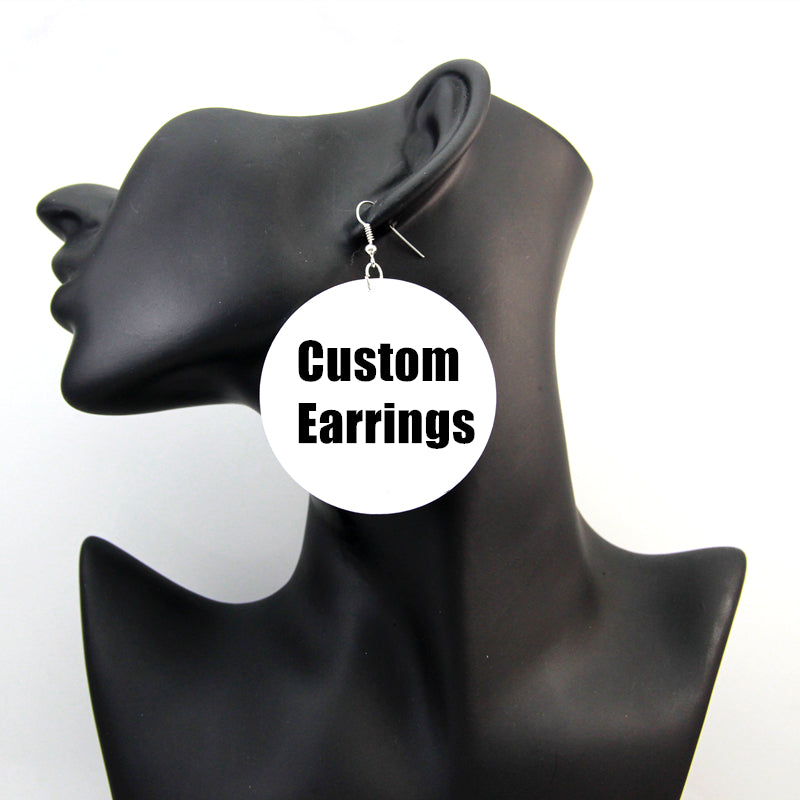 Custom printed earrings clearance
