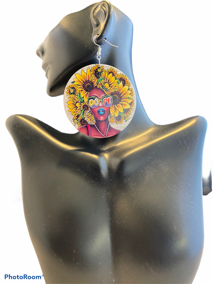 flower power natural hair earrings afrocentric jewelry natural hair accessories black girl magic jewelry urban jewellery gift idea cheap cute affordable kwanzaa christmas birthday outfit accessory