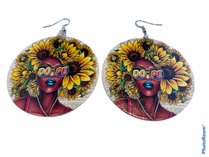 flower power natural hair earrings afrocentric jewelry natural hair accessories black girl magic jewelry urban jewellery gift idea cheap cute affordable kwanzaa christmas birthday outfit accessory
