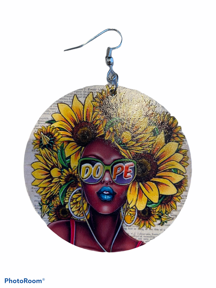 flower power natural hair earrings afrocentric jewelry natural hair accessories black girl magic jewelry urban jewellery gift idea cheap cute affordable kwanzaa christmas birthday outfit accessory