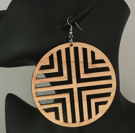 geometric adinkra wooden natural hair earrings afrocentric jewelry fashion accessories accessory tribal ear rings tribal