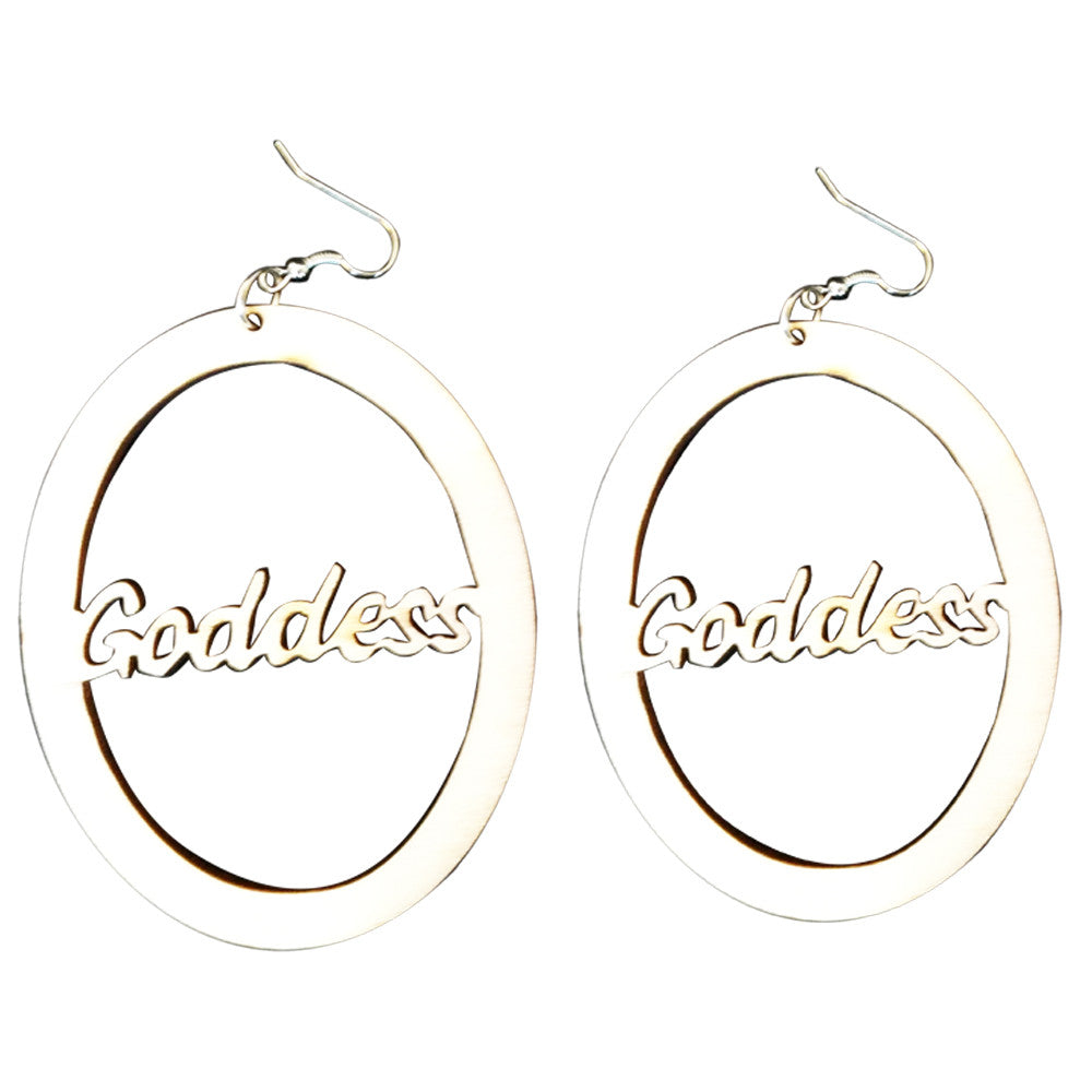 goddess earrings; natural hair earrings; afrocentric earrings; wooden earrings;
